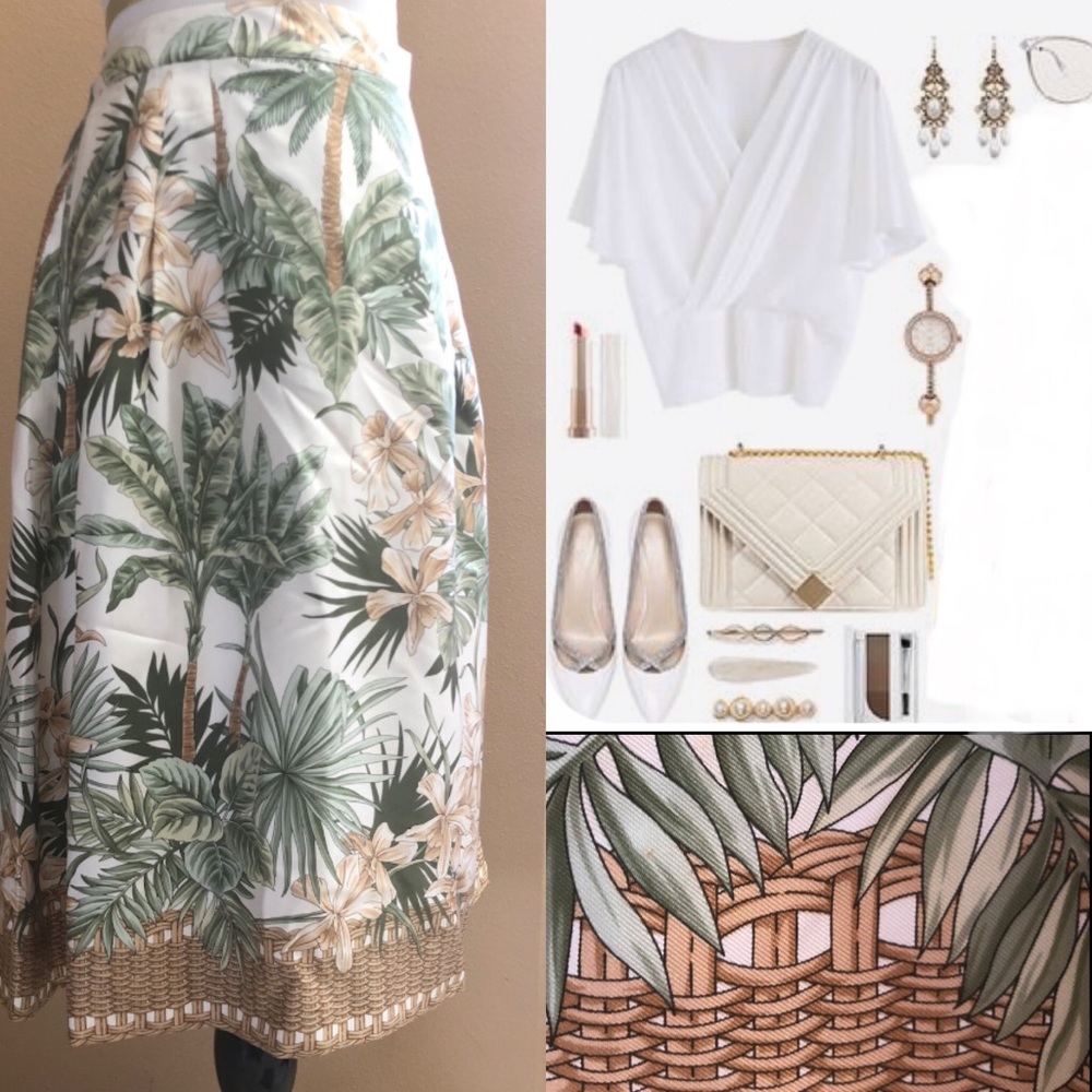 🆕 BROOKS BROTHERS 100% Silk Palms & Basket Weave